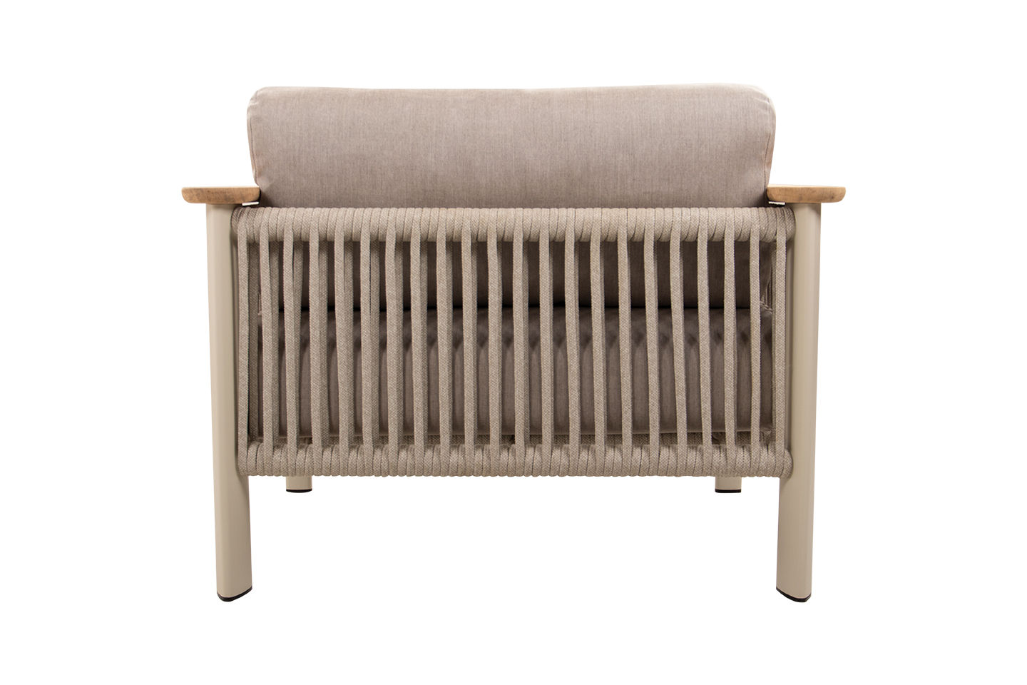 Carla Alu Lounge Chair, Coated Linen, Linen Wide Rope, Frame Only